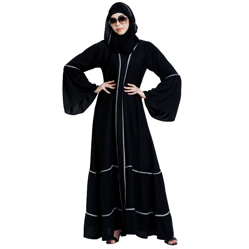 black bell sleeve abaya