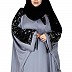 Designer kaftan abaya with sequence work- Grey