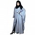 Layered kaftan abaya with stonework- Grey