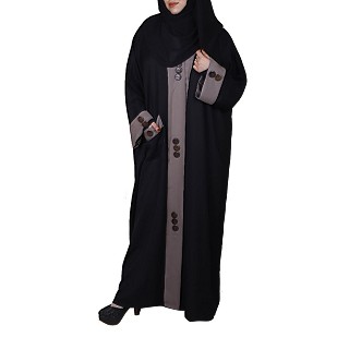  Designer kaftan abaya- Black-Brown