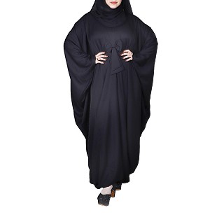 Kaftan abaya with bow- Black