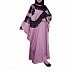 Designer kaftan abaya with attached laces- Pink Designer kaftan abaya with attached laces- Pink