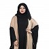 Duel colored kaftan abaya with piping work- Black-Cream