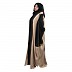 Duel colored kaftan abaya with piping work- Black-Cream