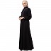 Zipper abaya with embroidery work- Black