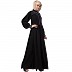Zipper abaya with embroidery work- Black