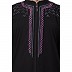 Zipper abaya with embroidery work- Black