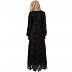 Layered printed abaya-black-white Layered printed abaya-black-white