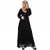 Layered printed abaya-black-white Layered printed abaya-black-white