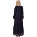 Layered printed abaya- blue-multi Layered printed abaya- blue-multi