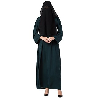 Arabian abaya with naqaab set- Green-Black