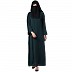 Arabian abaya with naqaab set- Green-Black Arabian abaya with naqaab set- Green-Black
