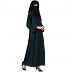 Arabian abaya with naqaab set- Green-Black Arabian abaya with naqaab set- Green-Black