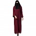 Arabian abaya with naqaab set- Maroon-Black Arabian abaya with naqaab set- Maroon-Black