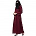 Arabian abaya with naqaab set- Maroon-Black Arabian abaya with naqaab set- Maroon-Black