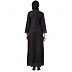 Casual Abaya with striped border- Black Casual Abaya with striped border- Black