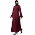 A-line abaya with bell sleeves- Maroon A-line abaya with bell sleeves- Maroon