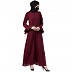 A-line abaya with bell sleeves- Maroon A-line abaya with bell sleeves- Maroon