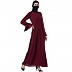 A-line abaya with bell sleeves- Maroon A-line abaya with bell sleeves- Maroon