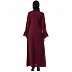 A-line abaya with bell sleeves- Maroon A-line abaya with bell sleeves- Maroon