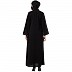 Front open abaya with mandarin collar- Black Front open abaya with mandarin collar- Black