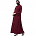Front open abaya with mandarin collar- Maroon Front open abaya with mandarin collar- Maroon