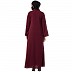 Front open abaya with mandarin collar- Maroon Front open abaya with mandarin collar- Maroon