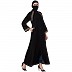 Front open abaya with lacework- Black Front open abaya with lacework- Black