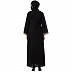 Front open abaya with lacework- Black Front open abaya with lacework- Black