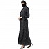 Casual Abaya with stripes- Black Casual Abaya with stripes- Black