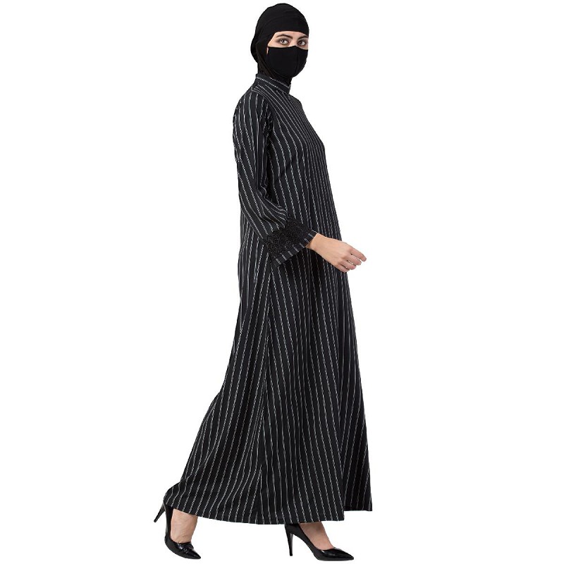 Abaya- Buy Casual abaya with stripes at www.shiddat.com