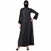 Casual Abaya with stripes- Black Casual Abaya with stripes- Black