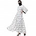 Umbrella abaya with cuff sleeves- Black-White  Umbrella abaya with cuff sleeves- Black-White