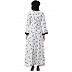 Umbrella abaya with cuff sleeves- Black-White  Umbrella abaya with cuff sleeves- Black-White