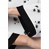 Umbrella abaya with cuff sleeves- Black-White  Umbrella abaya with cuff sleeves- Black-White