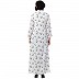 Front open abaya with mandarin collar- Black-White Front open abaya with mandarin collar- Black-White