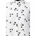 Front open abaya with mandarin collar- Black-White Front open abaya with mandarin collar- Black-White