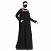 Designer embroidery abaya with matching Hijab- Black Designer embroidery abaya with matching Hijab- Black