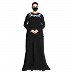 Designer embroidery abaya with matching Hijab- Black Designer embroidery abaya with matching Hijab- Black