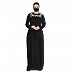 Designer embroidery abaya with matching Hijab- Black Designer embroidery abaya with matching Hijab- Black