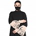 Front open abaya with embroidered bell sleeves- Black Front open abaya with embroidered bell sleeves- Black