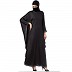 Kaftan Abaya with polka dotted border- Black Kaftan Abaya with polka dotted border- Black