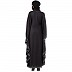 Kaftan Abaya with polka dotted border- Black Kaftan Abaya with polka dotted border- Black