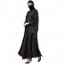 Kaftan Abaya with striped border- Black Kaftan Abaya with striped border- Black