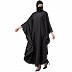 Kaftan Abaya with striped border- Black Kaftan Abaya with striped border- Black