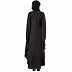 Kaftan Abaya with striped border- Black Kaftan Abaya with striped border- Black