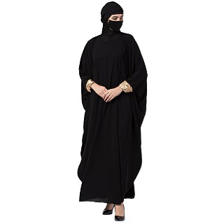 Kaftan Abaya with lacework- Black