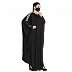 Black Nida Kaftan abaya with White contrast