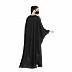 Black Nida Kaftan abaya with White contrast