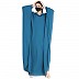 Nida Matte kaftan abaya with lacework- Teal Nida Matte kaftan abaya with lacework- Teal